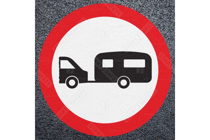 No Towed Caravans Road Marking - Thermoplastic Roundel Dia. 622.7