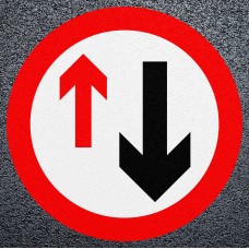 Give Way To Oncoming Traffic Preformed Thermoplastic Road Marking