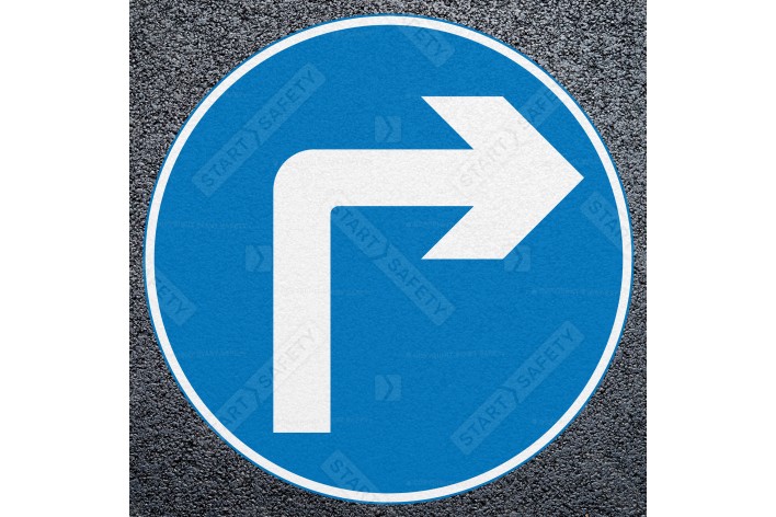 Right Turn Ahead Road Marking - Thermoplastic Roundel Dia. 609
