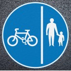 Cycles & Pedestrian Route Cyclists Keep Left Preformed Thermoplastic Road Marking