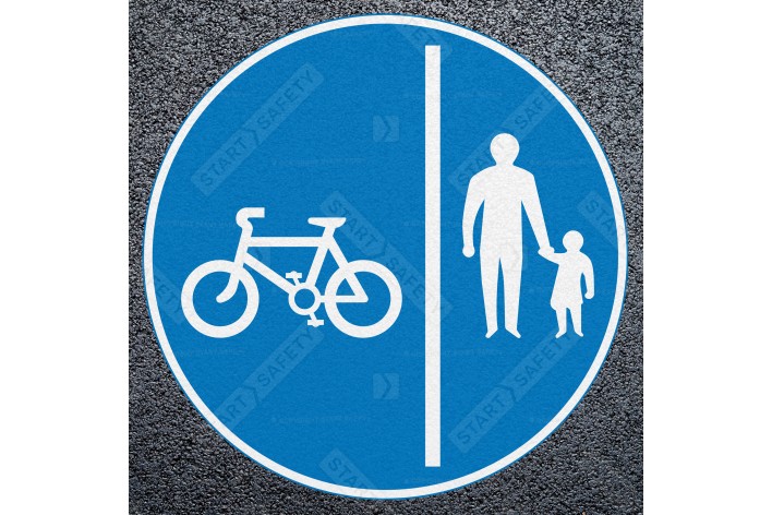 Cyclists Keep Left Road Marking - Thermoplastic Roundel Dia. 957B