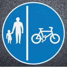 Cycles & Pedestrian Route Cyclists Keep Right Preformed Thermoplastic Road Marking
