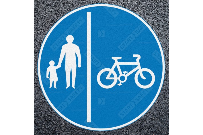 Cyclists Keep Right Road Marking - Thermoplastic Roundel Dia. 957B