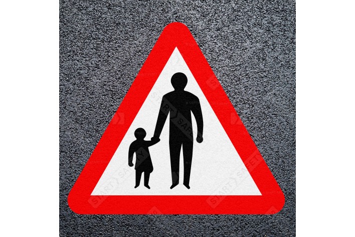 Pedestrians In Road Red Triangle Road Marking - Thermoplastic Symbol Dia. 544.1