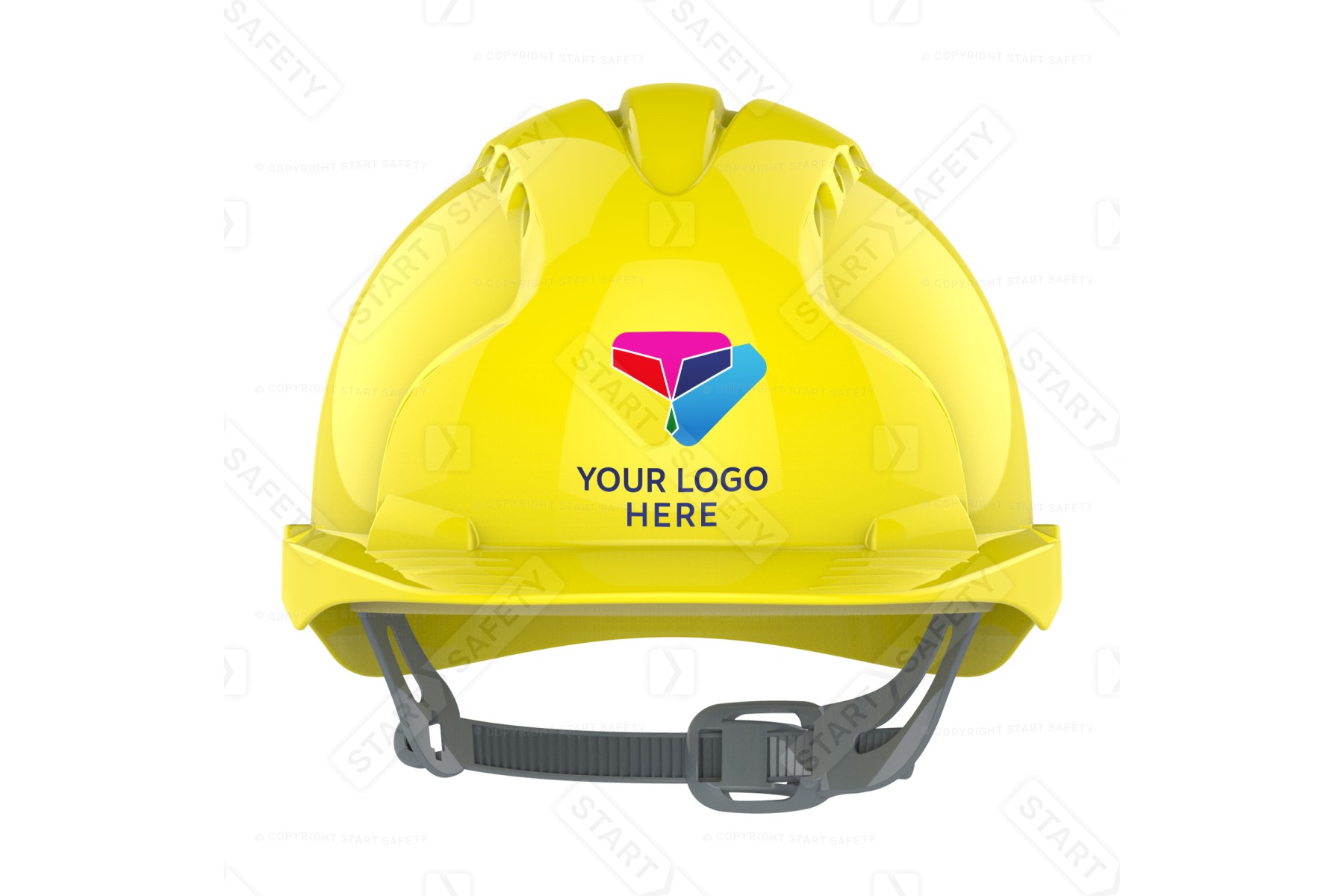 JSP EVO2 Branded Safety Helmet Mid Peak | Vented | Yellow | Front Logo ...