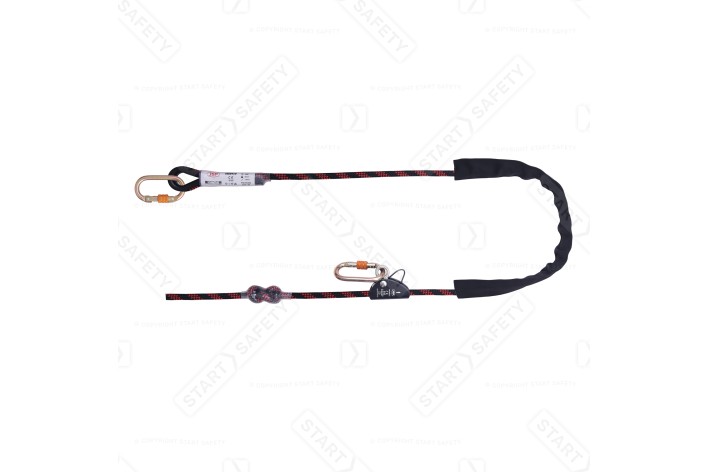 JSP Adjustable 2m Rope Grab Restraint Lanyard | 2 Karabiners | FAR0420 