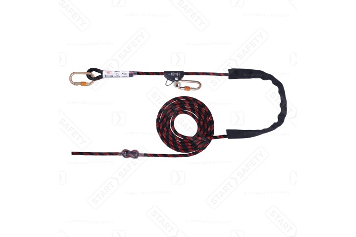 JSP Adjustable 5m Rope Grab Restraint Lanyard | 2 Karabiners | FAR0421