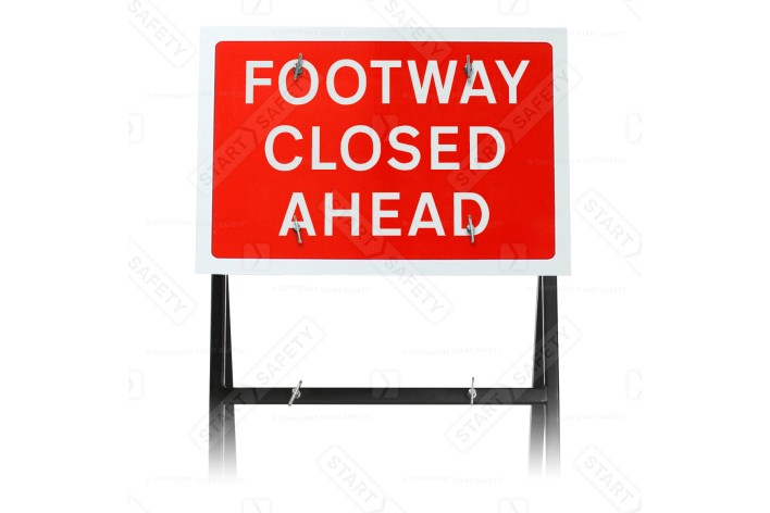 Footway Closed Ahead Quick Fit Sign 600x450mm (face only) DIA 7018