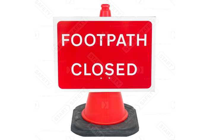 'Footpath Closed' Cone Sign - Cone Sold Separately