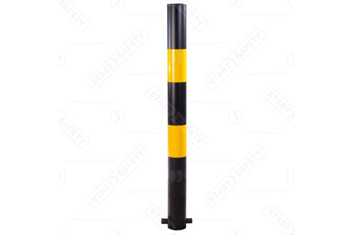 Black & Yellow Bollard 1000mm Tall Autopa | 101mm Cast-in