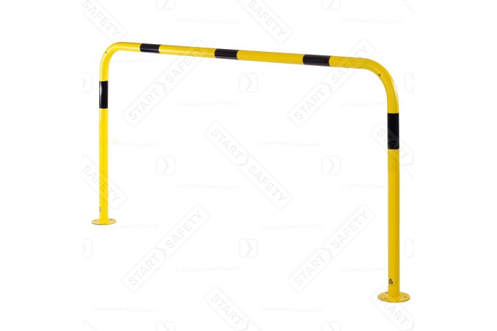 Black & Yellow Bolt Down Hooped Barriers | 76x500x1000mm