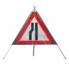 Road Narrows Left Sign dia. 517 - Classic Roll Up Sign / RA1