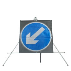 Keep Left Sign dia. 610L - Classic Roll Up Sign / RA1