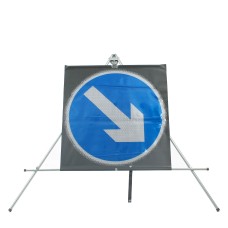 Keep Right Sign dia. 610R - Classic Roll Up Sign / RA1