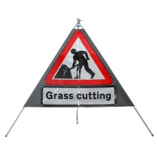Men at Work Inc. 'Grass Cutting' Sign dia. 7001 - Roll Up Sign / RA1
