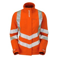 Pulsar Protect Ladies Rail Spec Hi Vis Orange Softshell Jacket PR707