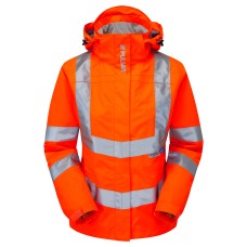 Pulsar Protect Ladies Rail Spec Hi Vis Orange Storm Coat PR705