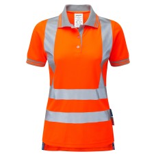 Pulsar Protect Ladies Rail Spec Hi Vis Orange Polo Shirt PR701