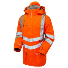 Pulsar Protect Rail Spec Hi Vis Orange Mesh Lined Storm Coat PR499