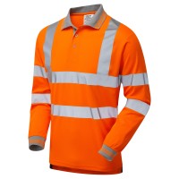 Pulsar Protect Hi Vis Orange Long Sleeved Polo Shirt PR470