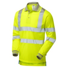 Pulsar Protect Hi Vis Yellow Long Sleeved Polo Shirt P458
