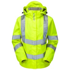 Pulsar Protect Ladies Hi Vis Yellow Waterproof Storm Coat P704