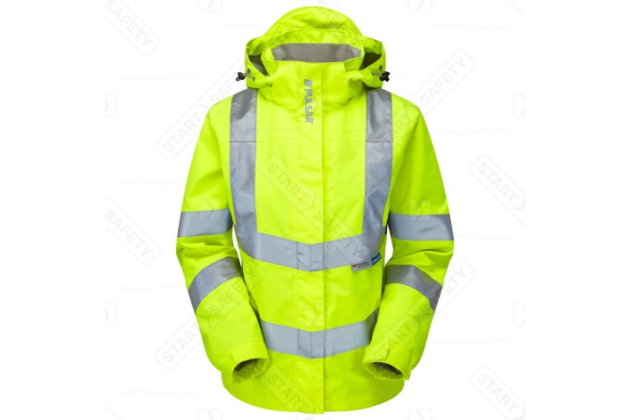 Pulsar Protect Ladies Hi Vis Yellow Storm Coat P704
