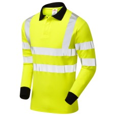 Pulsar Electric ARC Hi Vis Yellow Long Sleeved Polo Shirt PARC21