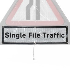 'Single File Traffic' Roll Up Road Sign Supplementary Plate dia. 518 / RA1