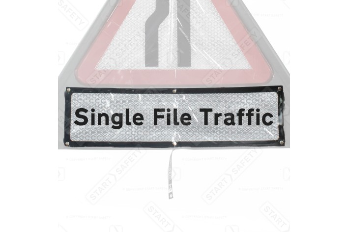 Roll Up 'Single File Traffic' Supplementary Plate Only