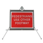 Pedestrians Use Other Footway dia. 7018 - Roll Up Sign / RA1 | 600x450mm