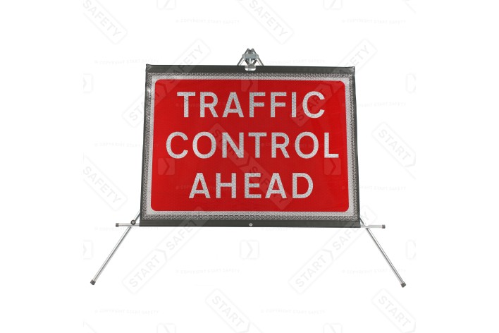 Traffic Control Ahead Sign dia.7010.1 Classic Roll Up Road Sign