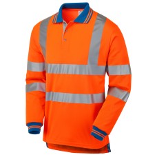 Pulsar Protect Hi Vis Orange Cut Resistant Long Sleeved Polo Shirt PR470-CRS