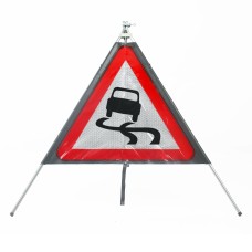 Slippery Road Surface dia. 557 - Classic Roll Up Sign / RA1