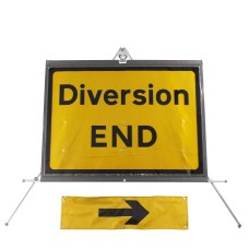 Diversion End Inc. Reversible Arrow dia. 2702 - Roll Up Sign / RA1 | 1050x750mm