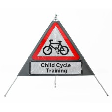Cycle Route Ahead Sign dia. 950 Inc. Sup. 'Child Cycle Training' - Classic Roll Up Sign / RA1