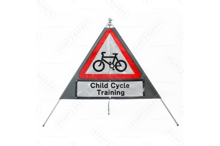 Cycle Route Ahead Child Cycle Training Classic Roll Up Road Sign