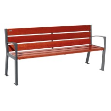 Procity Silaos Steel & Wood Seat Bench 1.8m