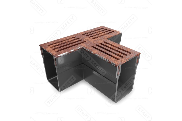 Alusthetic Corten Steel Threshold Drainage Channel T Piece Connector