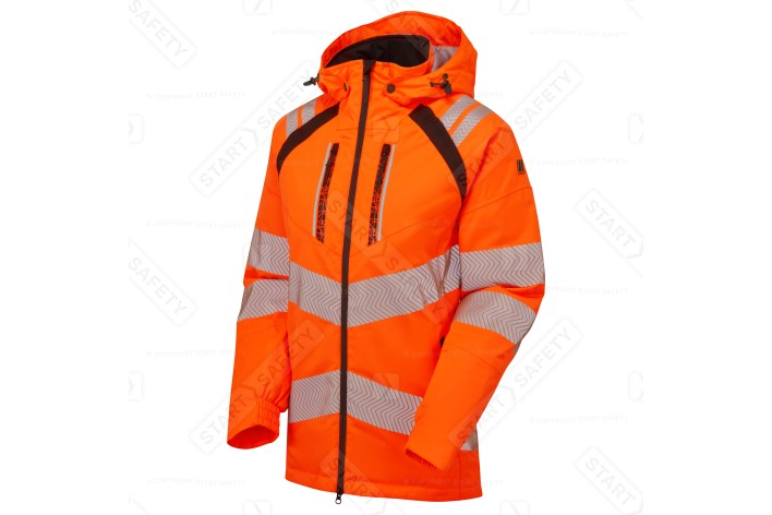 Pulsar Life Mens Hi Vis Orange Insulated Parka Jacket