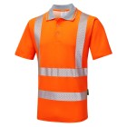 Pulsar Life Mens Rail Spec Hi Vis Orange Short Sleeved Polo Shirt LFE901