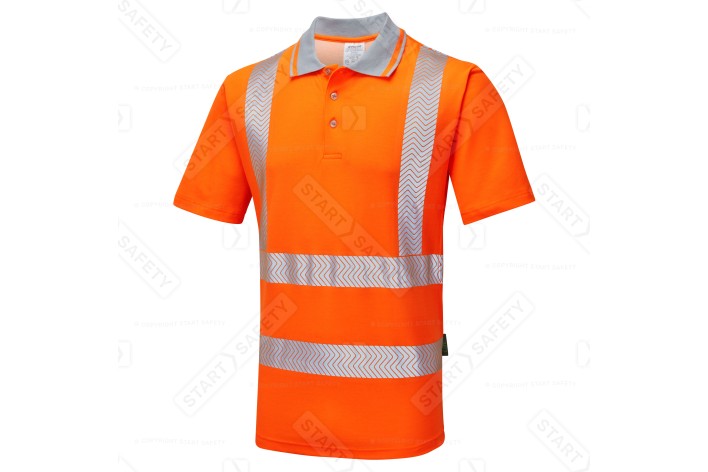 Pulsar Life LFE901 Mens Rail Spec Hi Vis Orange Short Sleeved Polo Shirt 