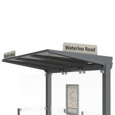 Side Mounted Bus Stop Name Sign For Procity Venice Bus Shelters