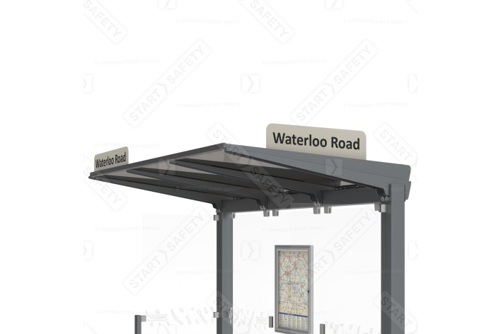 Side Mounted Bus Stop Name Sign For Procity Venice Bus Shelters