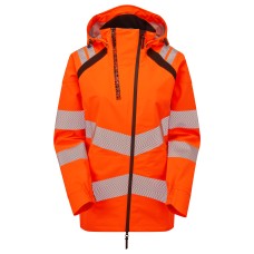 Pulsar Life Ladies Rail Spec Hi Vis Orange Waterproof Shell Jacket LFE960