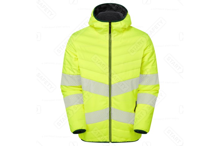 Pulsar Life LFE962 Ladies Rail Spec Hi Vis Yellow Reversible Puffer Jacket