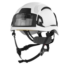 JSP EVO Alta Baseworker Wheel Ratchet Safety Helmet Vented - White + ID Badge Holder