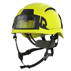JSP EVO Alta Baseworker Wheel Ratchet Safety Helmet Vented - Hi-Vis Yellow + ID Badge Holder