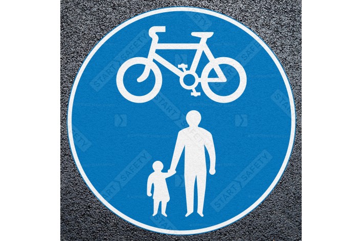 Cycle & Pedestrian Route Road Marking - Thermoplastic Roundel   
