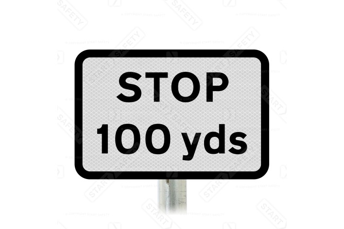 Stop 100 yds Sup Plate Road Sign Post Mounted 502 (Face Only)